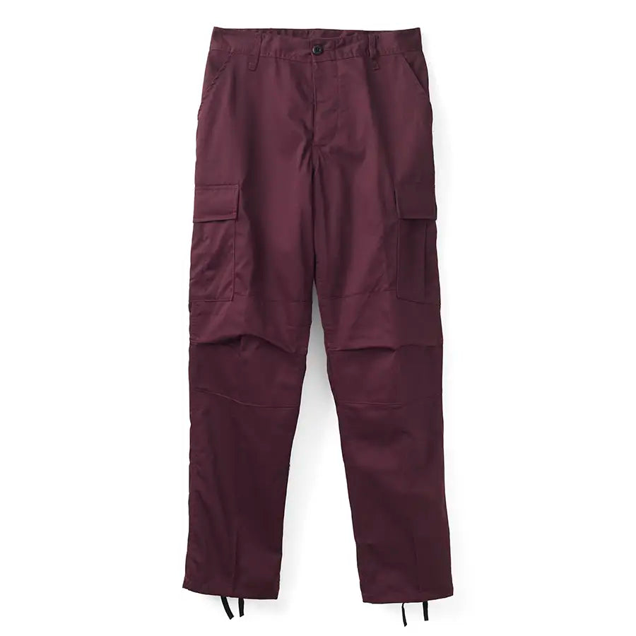 Pants With Personalized Player Patches-No-Comply Cargo Skate Pants - Burgundy