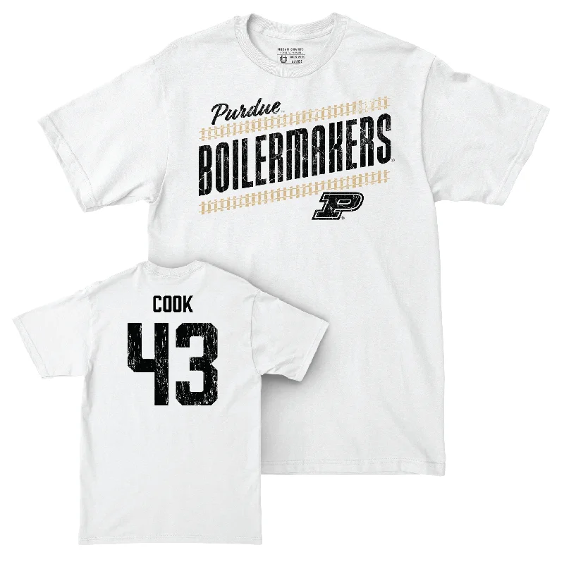 T-Shirt For Professional Fan Gear-Baseball White Slant Comfort Colors Tee - Avery Cook | #43