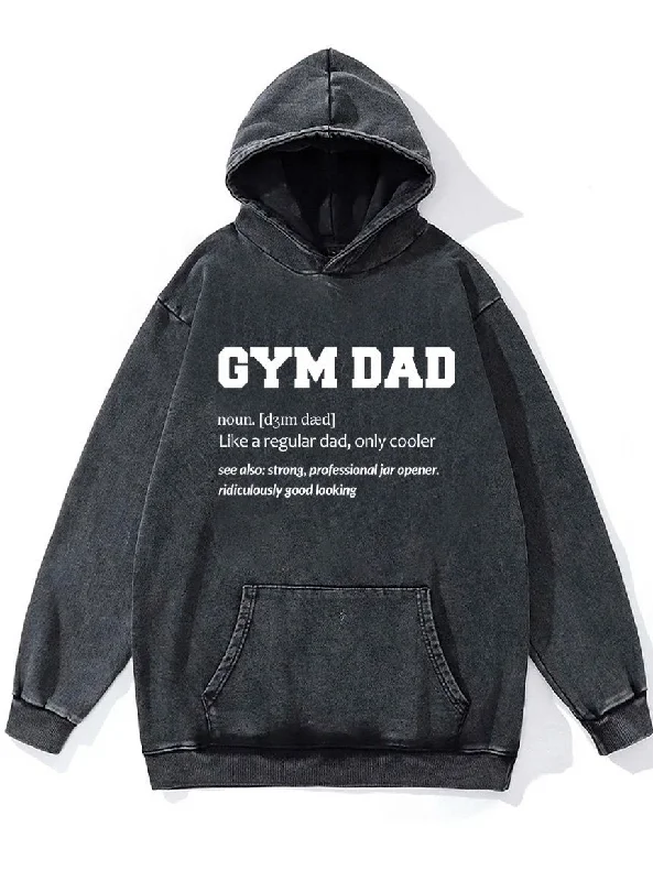 Hoodie For College Fans-gym dad Washed Gym Hoodie