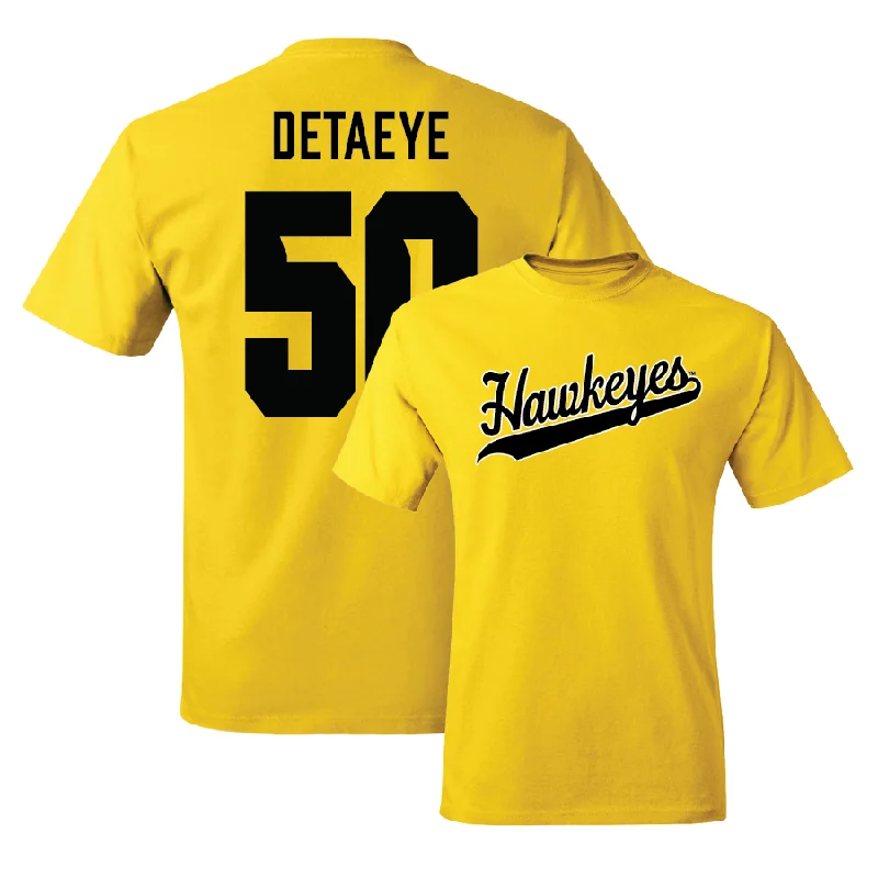 T-Shirt For Event Customization-Gold Baseball Script Tee - Benjamin DeTaeye