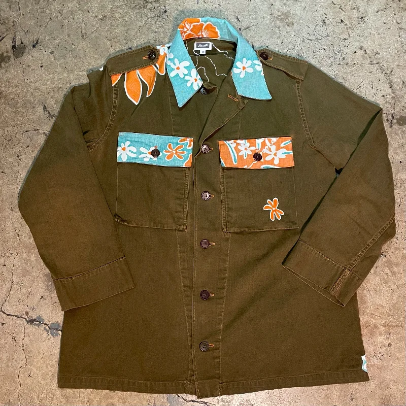 Jackets For Special Fan Gifts-Yokishop - Reyn Spooner Military Aloha Patchwork Jacket