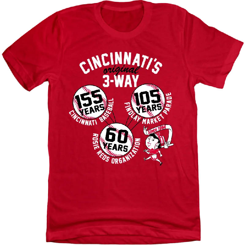 T-Shirt With Custom Logo-The Original 3-Way - Celebrating 60 Years of the Rosie Reds Orginization