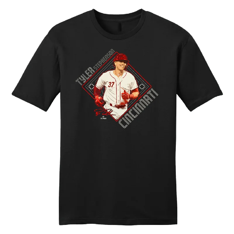 T-Shirt With Custom Team Names-Official Tyler Stephenson MLBPA Tee