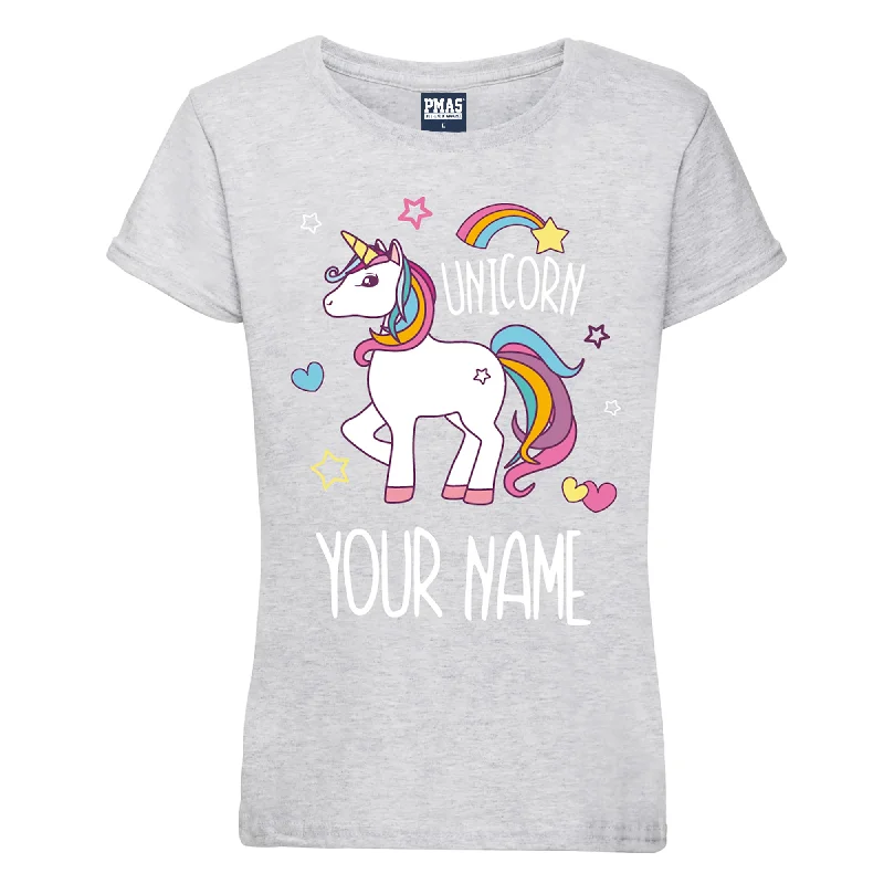 T-Shirt For Special Edition Team Orders-Girls Personalised Super Fabulous Rainbow Unicorn T-shirt