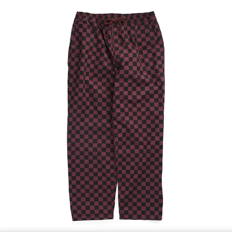 Pants For College Customization-VANS RANGE BAGGY TAPERED ELASTIC WAIST PANTS - GRAPE BLACK CHECKERBOARD