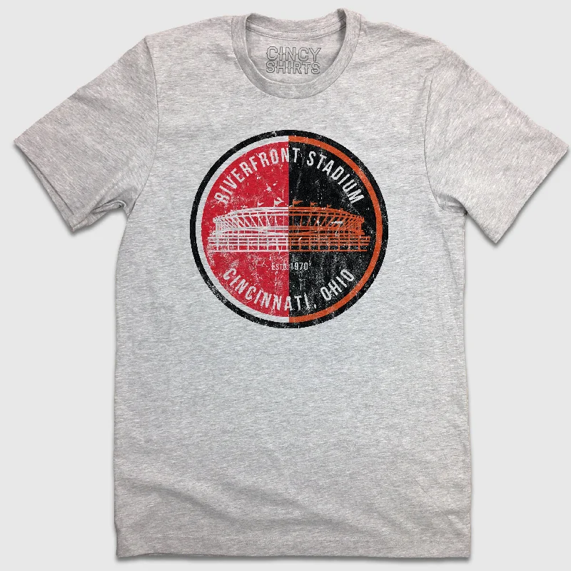 T-Shirt For Youth Team Fan Gear-Riverfront Stadium - 1970