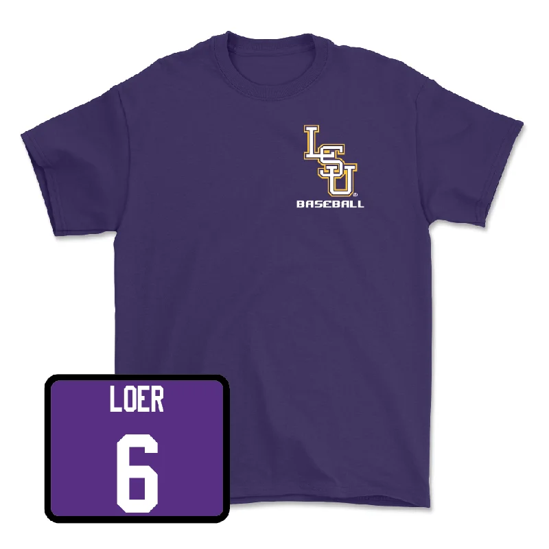 T-Shirt For Softball Fan Custom Gear-Baseball Purple Team Tee - Justin Loer