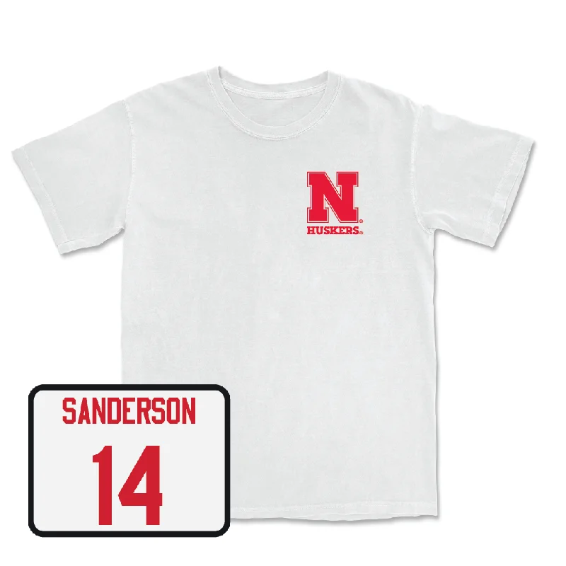 T-Shirt With Player Numbers For Sale-Baseball White Comfort Colors Tee  - Case Sanderson