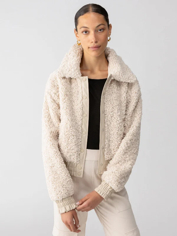 Jackets For Professional Fan Gear-Libby Sherpa Jacket Toasted Almond