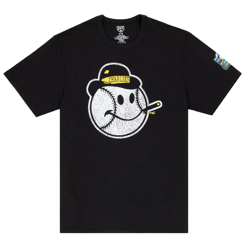 T-Shirt For Team Gifts-Charleston Charlies EFF MiLB Vintage T-Shirt - Black