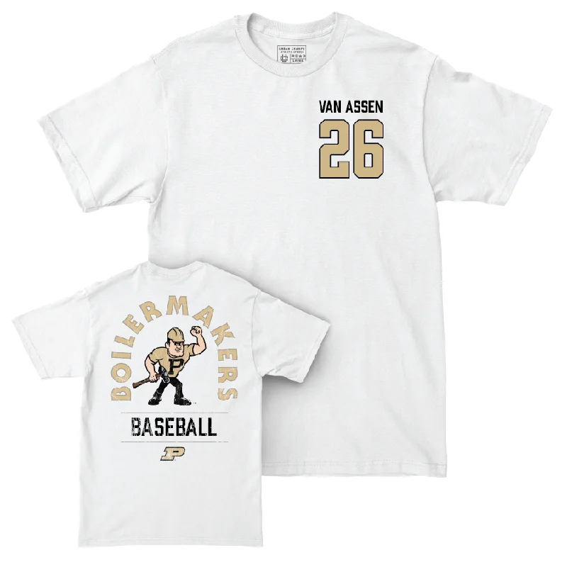 T-Shirt For Custom Team Merchandising-Baseball White Mascot Comfort Colors Tee    - Cole Van Assen