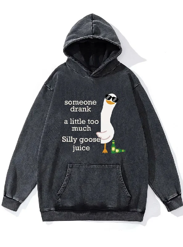 Hoodie For Softball Custom Merchandise-SOMEONE DRANK SILLY GOOSE JUICE Washed Gym Hoodie