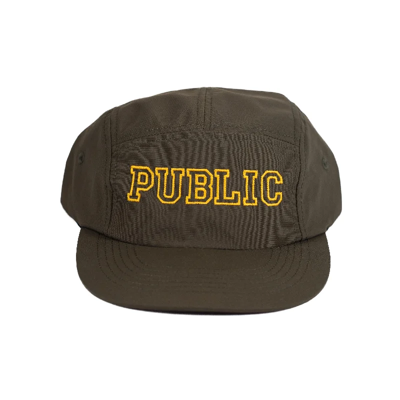 Hat For Event Customization-PUBLIC SKATESHOP - "ACADEMY" 5 PANEL HAT (GREEN)