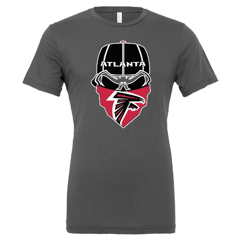 T-Shirt For Softball Fan Custom Gear-Atlanta Falcons Skull with Hat and Bandana - Asphalt (Tee/DriFit/Hoodie/Sweatshirt)