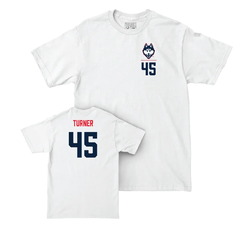 T-Shirt For Custom Team Orders And Gifts-UConn Baseball Logo White Comfort Colors Tee - Tommy Turner | #45