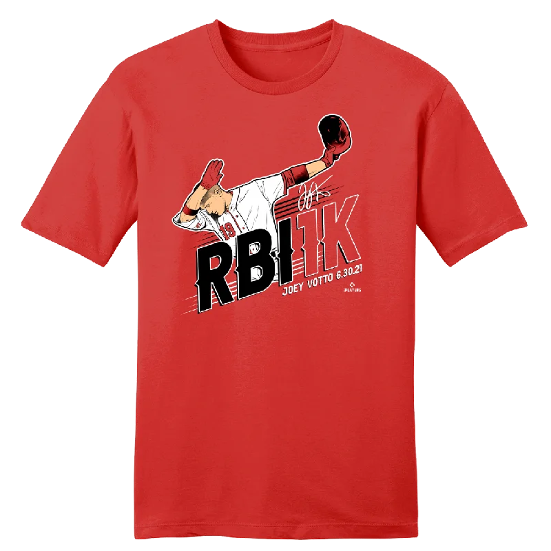 T-Shirt For Custom Team Logos-Joey Votto RBI 1K Tee