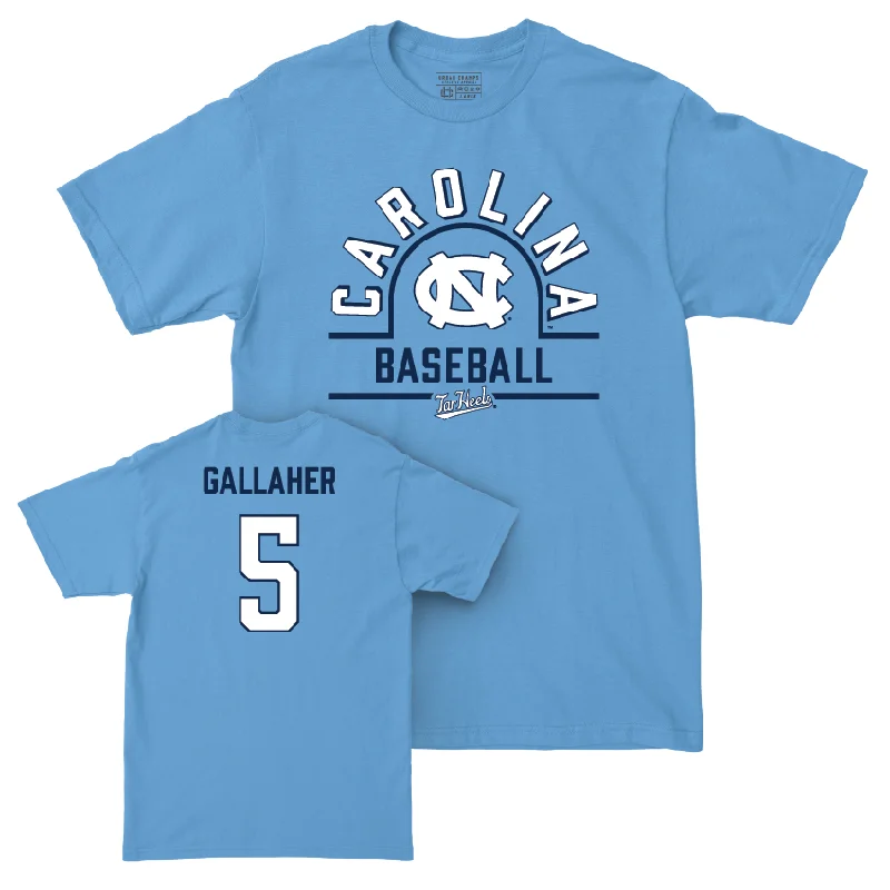 T-Shirt For Custom High School Orders-UNC Baseball Carolina Blue Classic Tee  - Gavin Gallaher