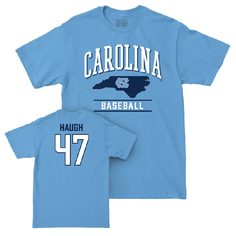 T-Shirt For Exclusive Fan Apparel-UNC Baseball Carolina Blue Arch Tee   - Aiden Haugh