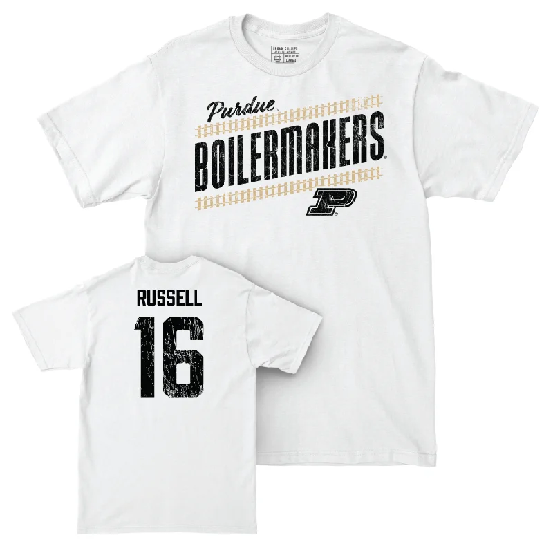 T-Shirt For Special Edition Fan Apparel-Baseball White Slant Comfort Colors Tee     - Houston Russell