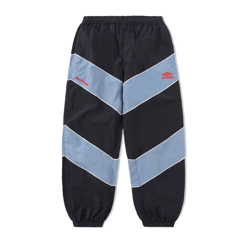 Pants For Special Event Merchandise-BUTTER GOODS X UMBRO - "DIAMOND" TRACKSUIT PANTS (BLACK/SLATE)