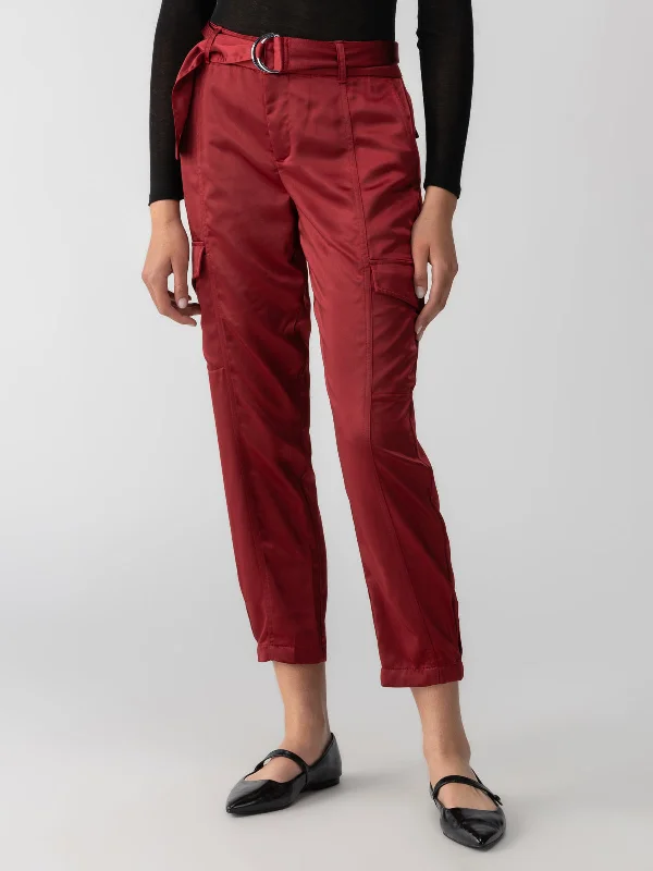 Pants For Official Fan Gear Custom Orders-Classy Cargo Standard Rise Trouser Garnet