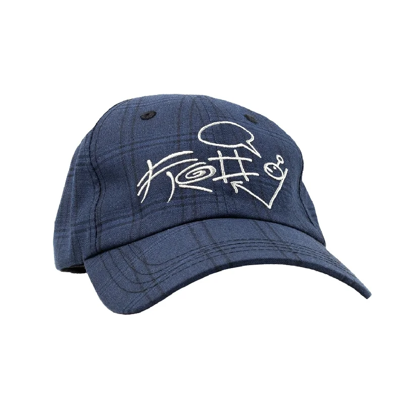 Hat For Personalized Gifts-FROG SKATEBOARDS - "PLAID" HAT (NAVY)