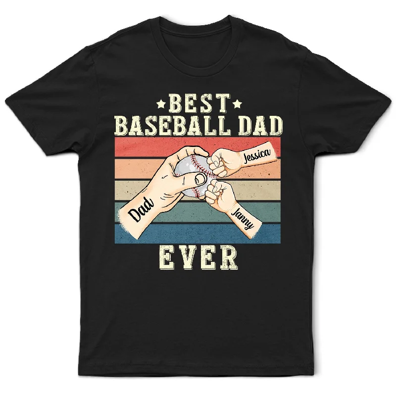 T-Shirt For Personalized Gifts-Best Baseball Softball Dad - Gift For Father, Sport Fans - Personalized T Shirt