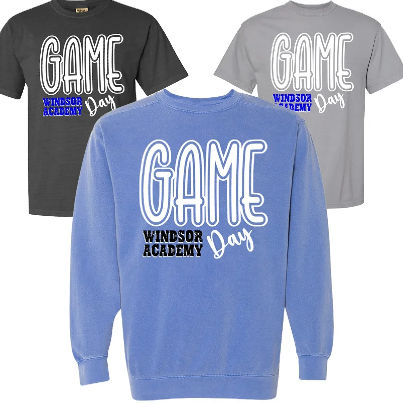 T-Shirt For Professional Fan Customization-Windsor - Game Day Windsor Academy - COMFORT COLOR (Tee/Sweatshirt)