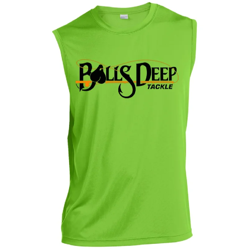 T-Shirt With Custom Patch Designs-Mens Sleeveless Performance Logo Tee