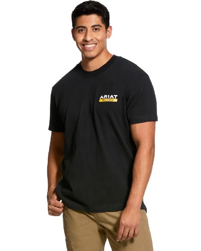 T-Shirt For Promotional Team Sales-Ariat Mens Rebar Cotton Strong Roughneck Graphic T-Shirt