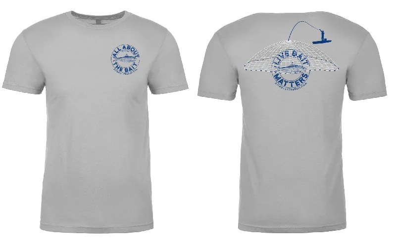 T-Shirt For Custom Designs-LIVE BAIT MATTERS - Short Sleeve T-shirt - Light Gray - 100% Combed Ringed-Spun Fine Jersey Cotton (FREE SHIPPING)