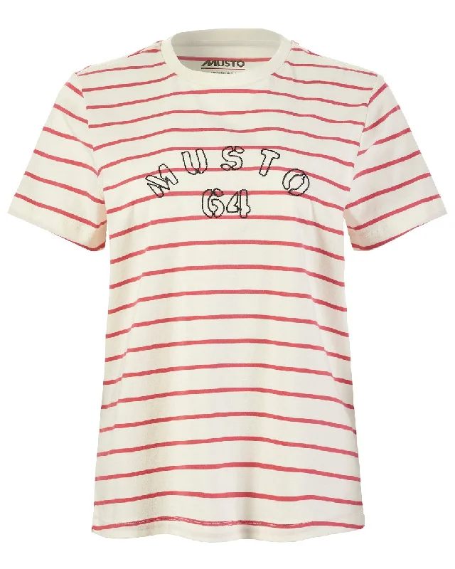 T-Shirt For School Fan Orders-Musto Womens Classic Striped Short Sleeve T-Shirt